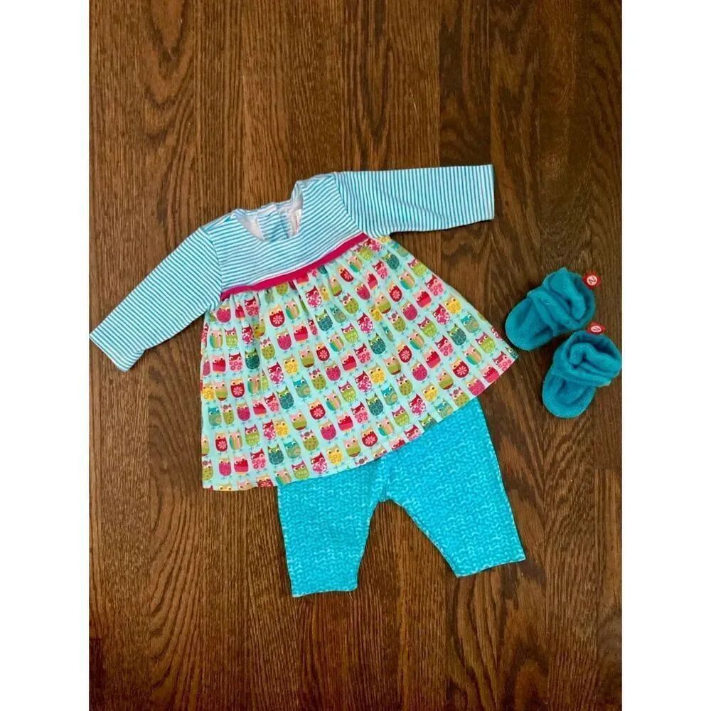 Zutano Newborn Baby Girl 0-3 Months Outfit & Booties Bundle